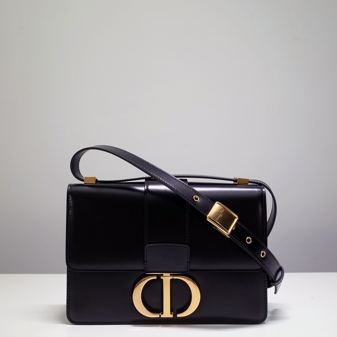 30 Montaigne Bag Black Box Calfskin